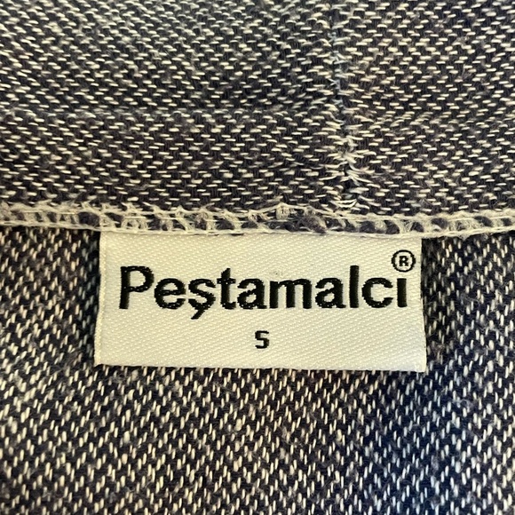 Pestamalci Turkish robe Women's Blue & white stripe size small - Picture 6 of 8